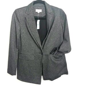 Loft Neutral Blazer Soft Black Grey Sz XS-S
